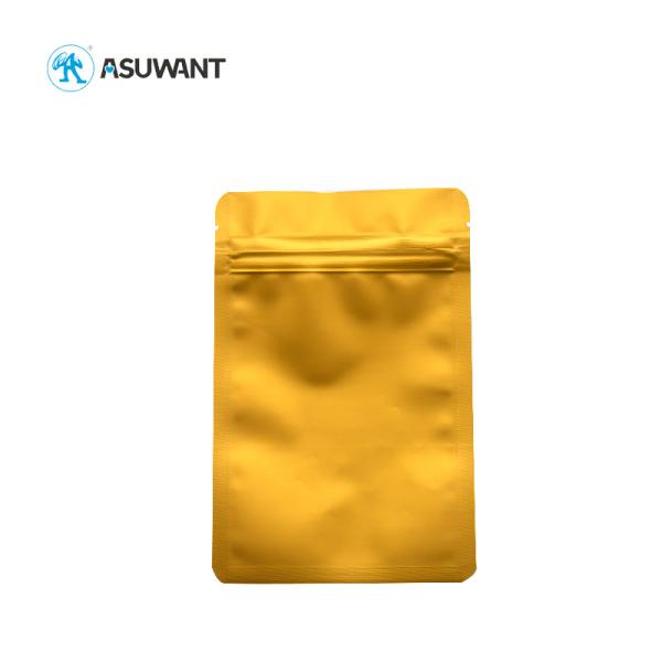 Buy Glod Metallic Small Plastic Sachets Zipper Aluminum Foil Packaging Bags at wholesale prices