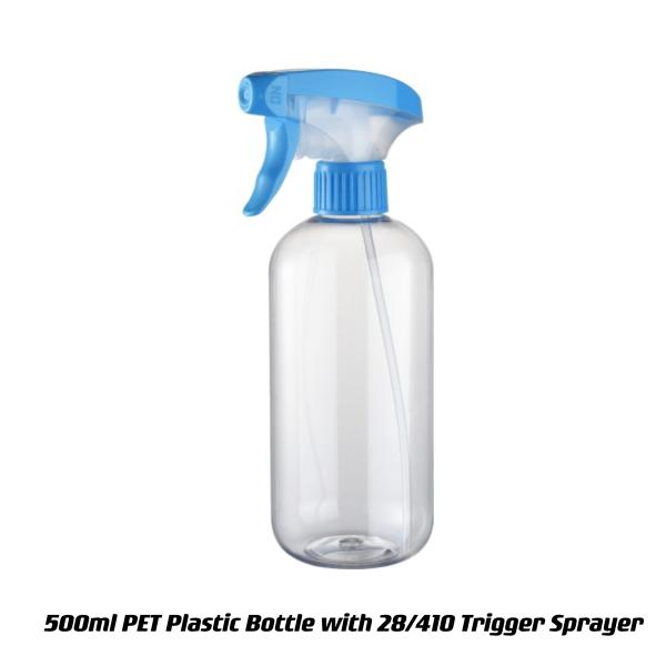Disinfectant and Sealing Type 500ml PET Plastic Bottle with 28/410 Trigger Sprayer