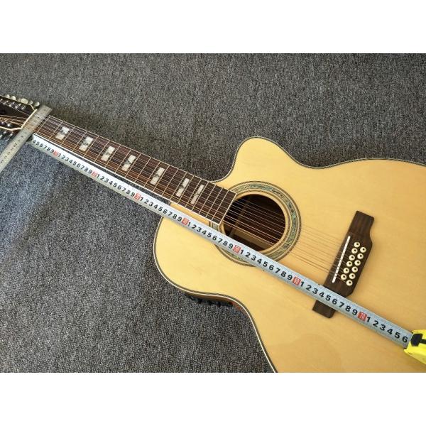 12 Strings Acoustic Guitar / guitar natural AAA Solid Spruce Body 43 inch Guitar Acoustic Fishman Pickups guitar