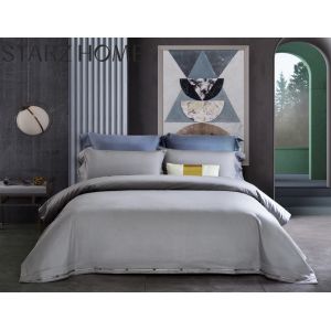 100% Cotton Colored Embroidery Hotel Bedding Set with High Color Fastness Grade