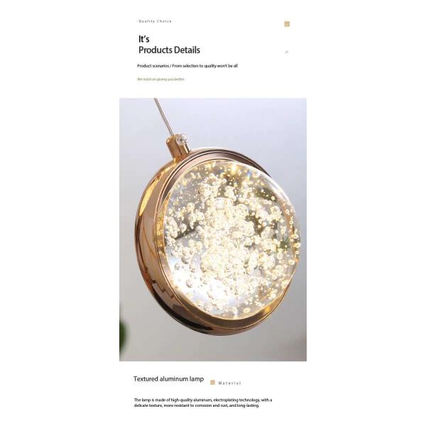 Contemporary Round Crystal Ball Chandelier For Villa Mall Hotel Loft Kitchen Living Room