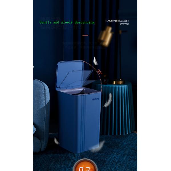 Large Color Automatic Induction Smart Plastic Trash Can for Household Kitchen with Lid