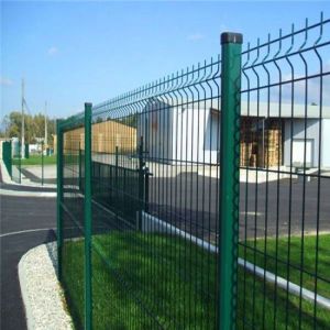 3mm 4mm 4.5mm Garden 3D Wire Mesh Fence Panel With Peach Posts