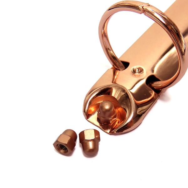 Buy Custom Rose Gold Plating Hexagon Dome Cap Nut for Retail Industry and Chrome Plated Finish at wholesale prices