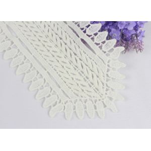 Cotton Embroidered Lace Neckline Applique Hollowed Out Trim For Couture Gown