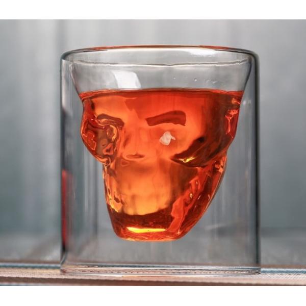 Buy Skull Shaped Double Wall 2.5oz Old Fashioned Whiskey Tumbler at wholesale prices