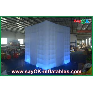 Advertising Booth Displays White Curtain Lighting Inflatable Photo Booth 210D
