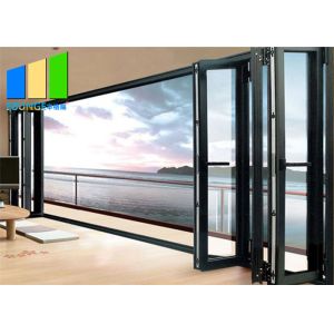 Aluminum Double Glass Soundproof Folding Door Exterior Accordion Door