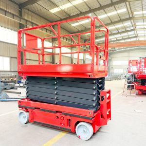320kg Rated Loading Capacity Customized Self-Propelled Hydraulic Scissor Lift Platform with Rubber Wheel