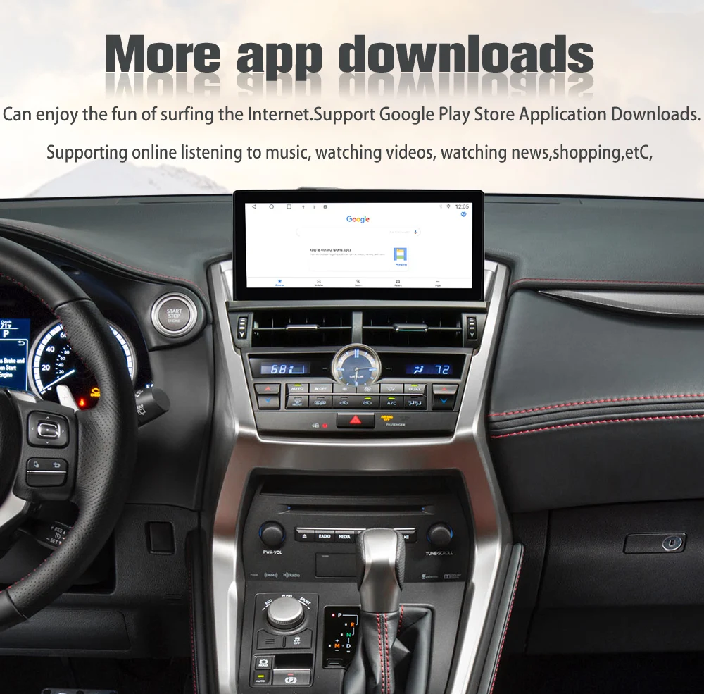 Viknav Car Radio For LEXUS NX (2018-2020)12.3 inch Touch Screen Wireless Carplay GPS Navigation LCD Display Screen