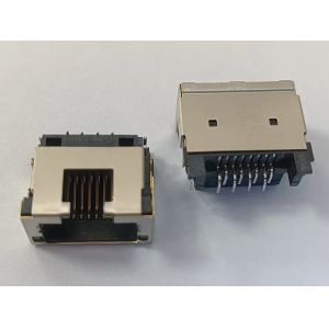 Right Angle 8P8C Tab Down RJ45 Female PCB Connector