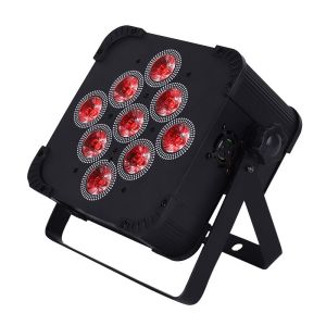 9pcs 18W RGBWAP 6in1 LED Battery Powered LED Uplight Par Cans