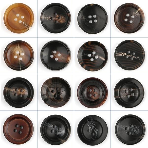 2022 Colorful factory wholesale 4-holes flatback imitated horn resin button