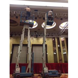 Compact protable 10 m Aluminum Alloy single mast lift vertical mast lift manlift