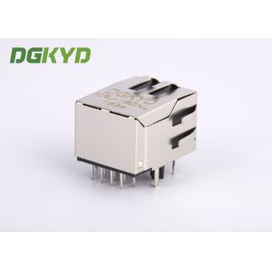 Right Angle shielded 8p8c Communication RJ45 port with Transformer, G/Y