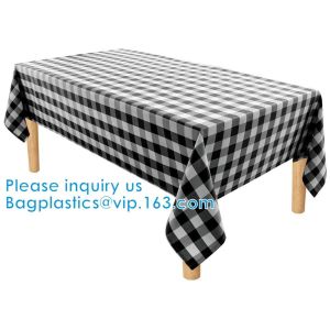 Tablecloth Rectangle Stain Resistant Spillproof Washable Polyester Gingham Table