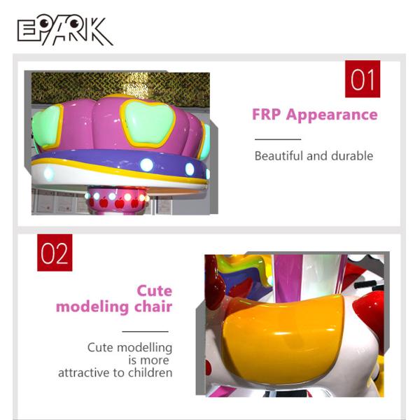 Carousel Horses Fiberglass Kiddy Ride Machine For Amusement Park