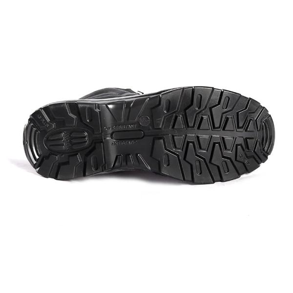 Black High Top Work Shoes Durable Leather Labor Footwear Standard Steel Toe Steel Plate Anti-Puncture Safety Shoes