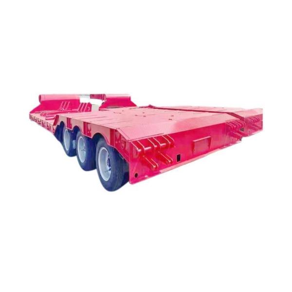 Buy 1310mm Wheel Base Flatbed Container Lowbed Semi Trailer with Jost E100 Landing Gear at wholesale prices