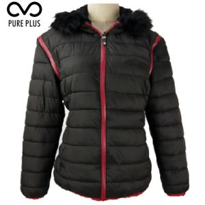 Fur Collar Ladies Light Padded Jacket , Winter Warm Padded Jacket Women's