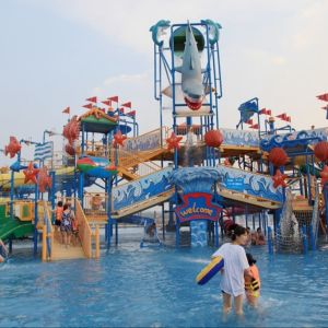 Commercial Fiberglass Water Slides Aqua Playground Of Interactive Water House