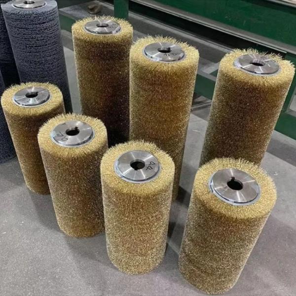 Buy Customized Coppered Steel Wire Brush Roller Polishing Sanding Drums at wholesale prices