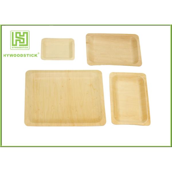 Birch Wood Square Disposable Plates , Disposable Rectangular Plates For