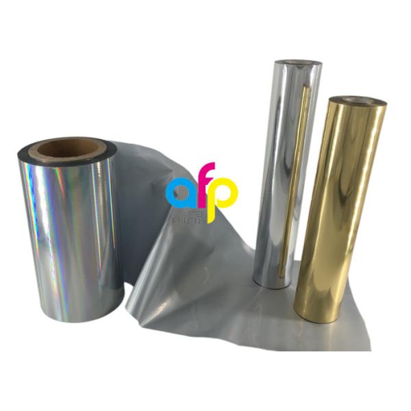 Buy Paper / Paperboard Holographic Film Roll , Metalized Silver / Gold Hot Foil at wholesale prices