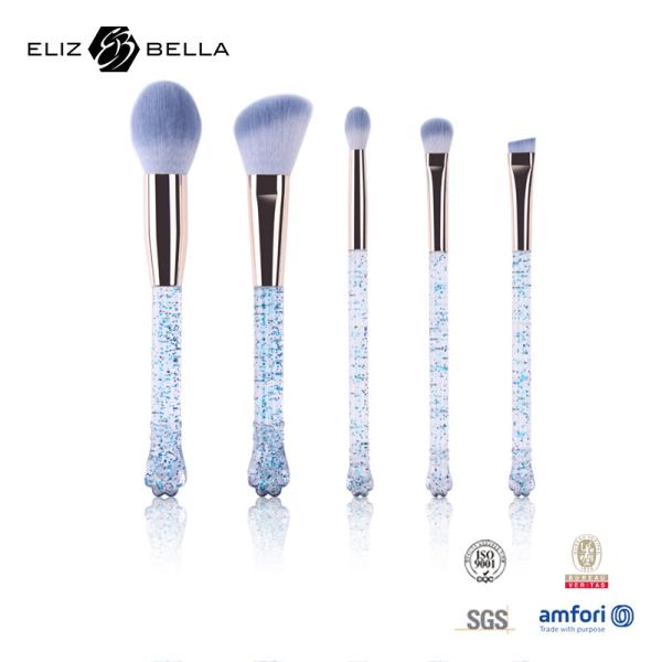 Buy 5pcs Transparent Plastic Handle Cosmetic Brush Set Customized Packag at wholesale prices
