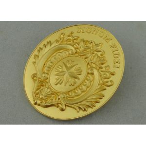Woman Souvenir Badges , Zinc Alloy 3D Gold Plating Badge And Push Pin