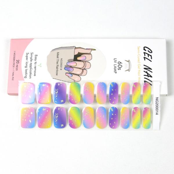 Hot Sell Non-Toxic Semi cured Gel nail strips Wholesale gel nail stickers