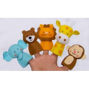 China Funny Wild Animal Felt Finger Puppets , Cute Monkey Finger Puppets on sale