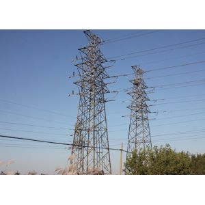 China Q345B 132KV Transmission Steel Tower 5 Angles Double Circuit 10 - 100m Height on sale