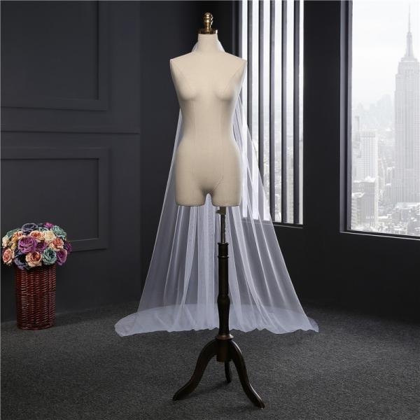 Customized Wholesale 2 Meters Long Tulle A Top Vantage Bridal Wedding Dress Veil With Hair Comb
