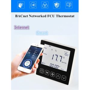 LCD 65mm * 48mm RS485 IP30 Fan Coil Unit Thermostat