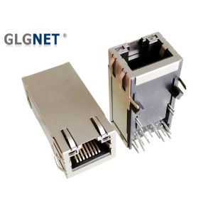 China Industrial Rj45 Modular Connector Magnetic Through Hole With 100 Watt POE Function on sale