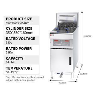 Intelligent Computer Control Silver Deep Fryer with Automatic Temperature and