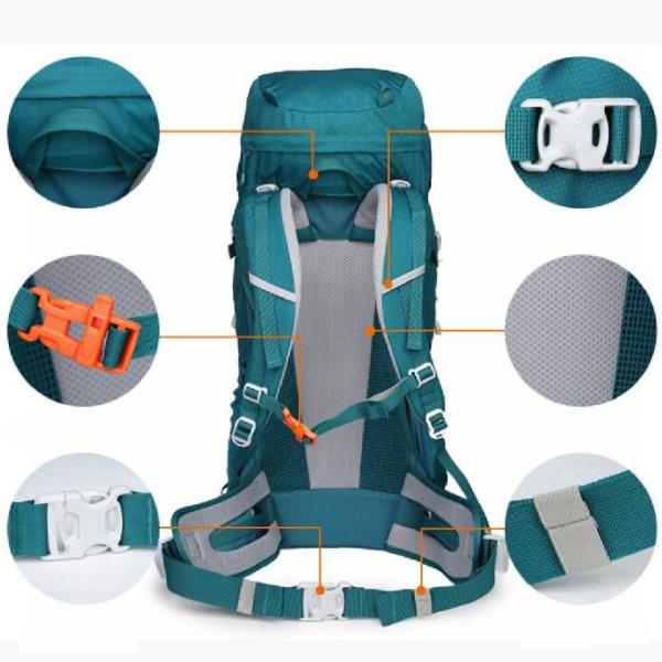 Waterproof Unisex Nylon Trail Hiking Backpack 50L