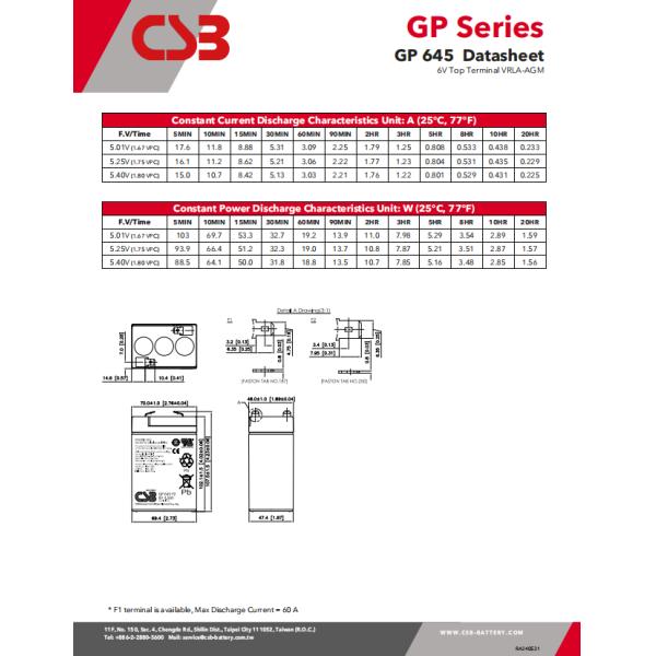 6V 4.5AH GEL Battery Ideal for Power Storage and Rechargeable