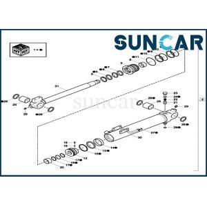 Quality XKCC-01527 XKCC01527 Dipper Cylinder Seal Replacement Kit Fits CX17C CASE Mini Crawler Excavator for sale