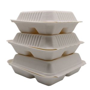 9x9inch Disposable Microwavable Clamshell Takeaway Boxes