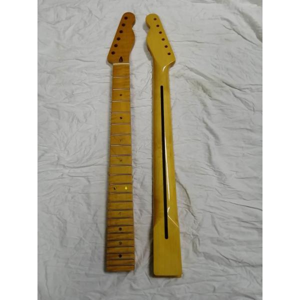 Custom Grand 22 Fret Roasted Maple Electric Guitar Neck for Handmade Tele Guitar Kits Gloss Finished with Bone Nut