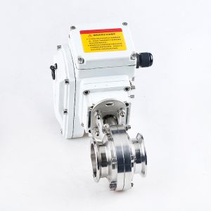 Sanitary Stainless Steel 304/316L Clamped Butterfly Valve with Electric Actuator