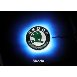 Quality Skoda Emblems/Blue LED Car Rear Logo Light for Skoda for sale
