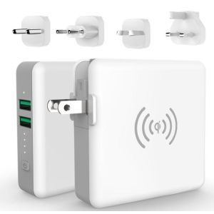 4 In 1 Universal AC Adapter Wireless Charger Power Bank