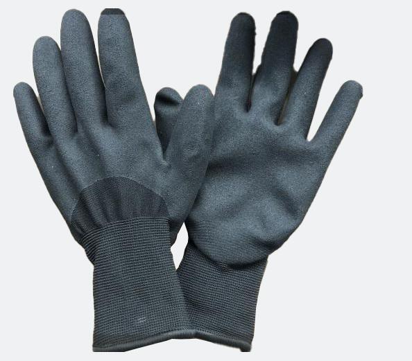 Thermal Nitrile Work Gloves 10G Acrylic Terry Fleece Liner Cold Winter Work Gloves Construction Gloves