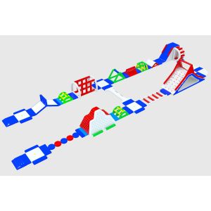 Customized Sea Or Lake 0.9mm Fireproof Inflatable Water Park Climbing Wall