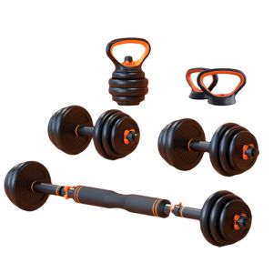 50KGS 51cm Cast Iron Dumbbells Set Adjustable Weight 20kg Kettlebells Equipment