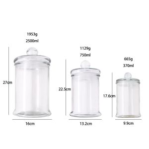 Quality Full Sealing Bath Salt 370ml 2500ml Empty Glass Jars for sale