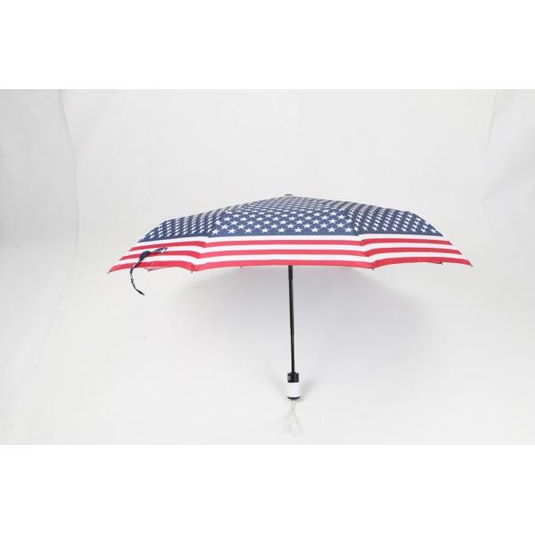 21 inch 3 fold auto open close umbrella with star printing and leather wrapped